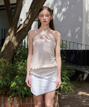 SELLY CUTTING SKIRT-IVORY