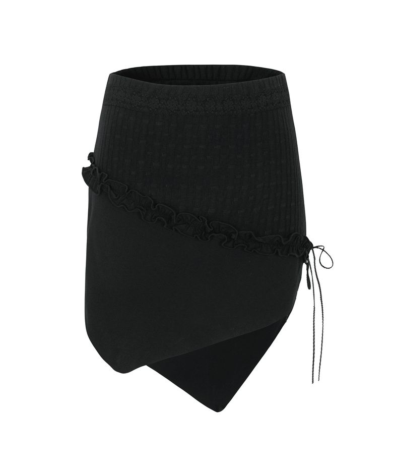 SELLY CUTTING SKIRT-BLACK