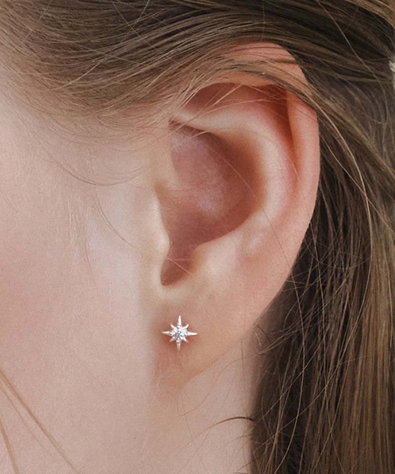 [silver925] dazzle star cubic earring