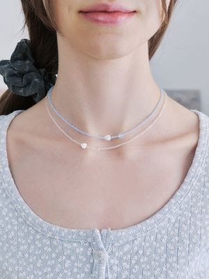 bebe heart beads necklace