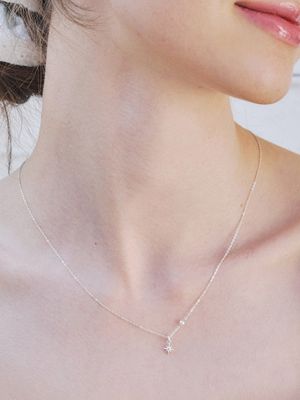 [silver925] dazzle star pearl necklace