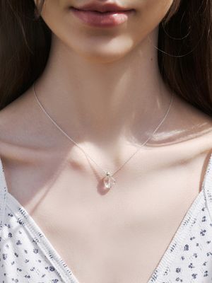 [silver925] glassy heart ball necklace