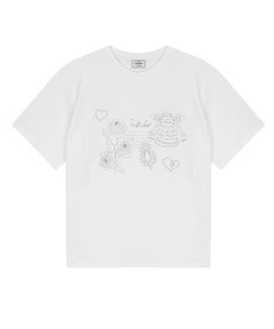 L CAKE TEE LOOSE FIT-WHITE