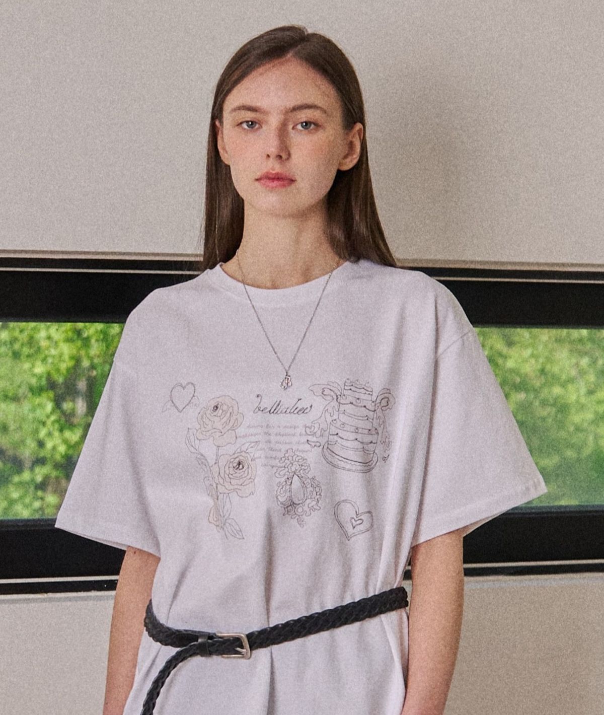 벨리아르(BELLIALEU) L CAKE TEE LOOSE FIT-WHITE