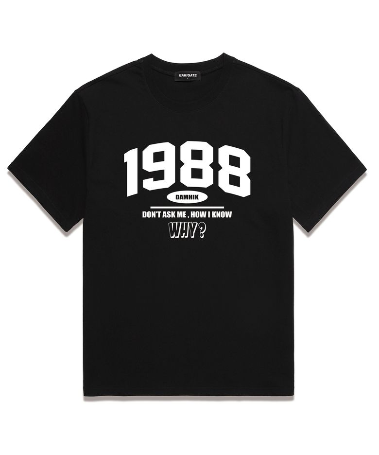 [F/W신상할인] 1988 WHY 오버핏 반팔 티셔츠 (BS024) 블랙/화이트