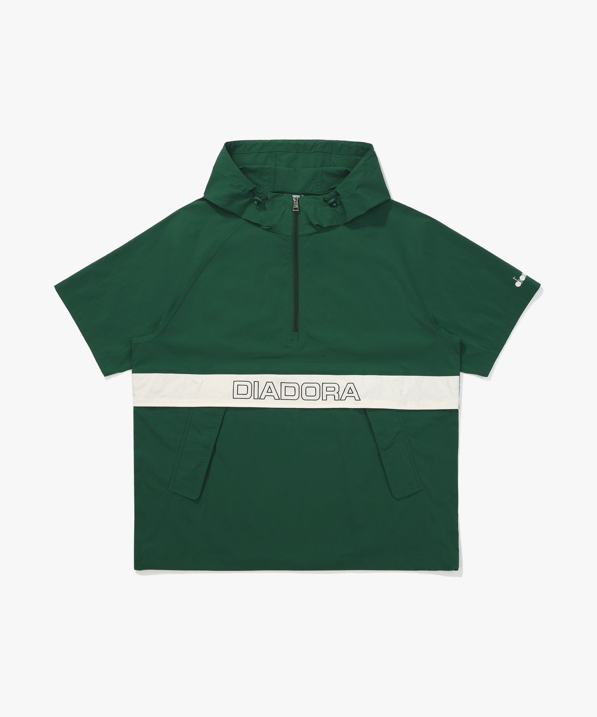디아도라(diadora) 쿨웨이브 후드 반팔 아노락 GREEN