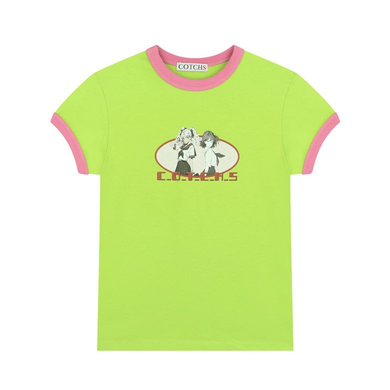 GGIRLS RINGER TEE-GREEN