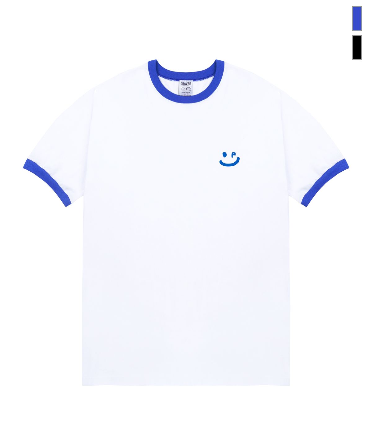 그레이버(GRAVER) [UNISEX]스몰 드로잉스마일 링거 반팔티_2color