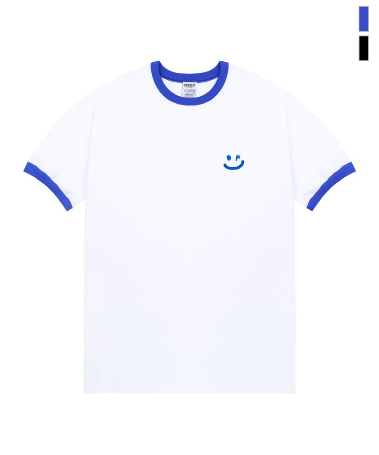 [UNISEX]스몰 드로잉스마일 링거 반팔티_2color