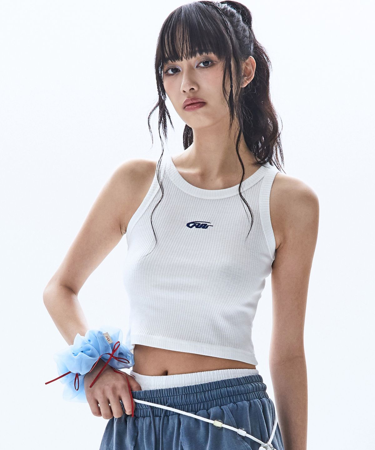 레이몬트(RAIMENT) (W) 우먼즈 스탠다드 골지 슬리브리스_화이트