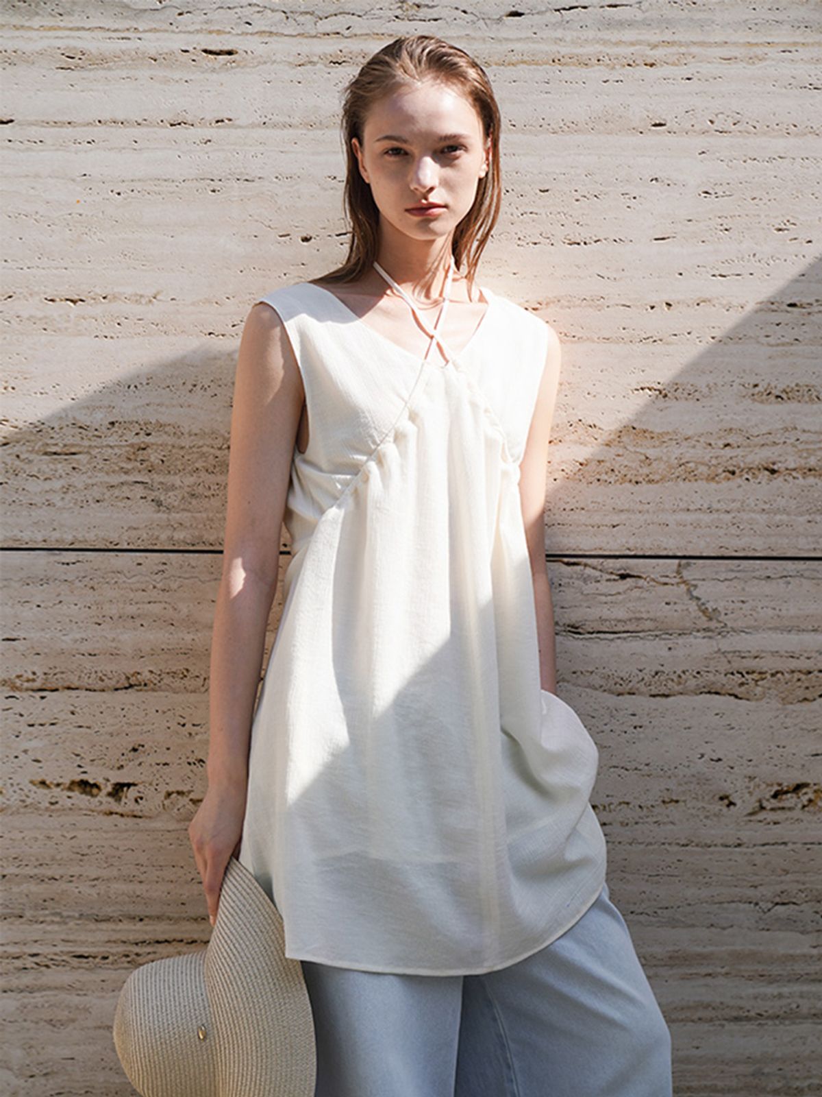 아틀리에 나인(ATELIER NAIN) AILE CROSS HALTER NECK DRESS(OP-6278)