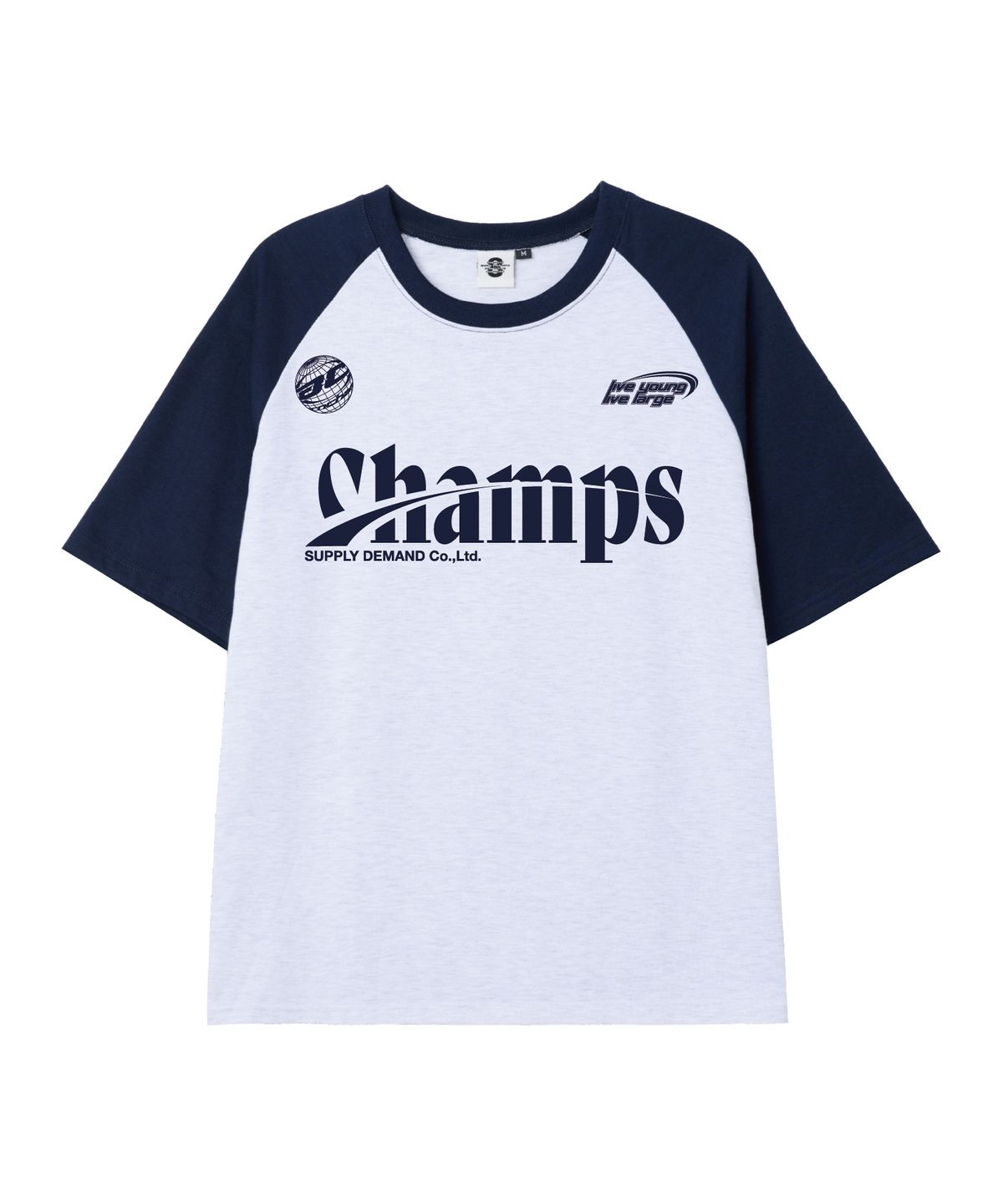 본챔스(BORN CHAMPS) [5 COLORS] CHMPS SPORTY LOGO 오버핏 래글런 반팔티셔츠 B25ST89