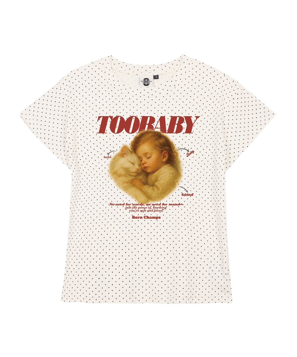 본챔스(BORN CHAMPS) [2 COLORS] TOO BABY 여성 땡땡이 반팔티셔츠 B25ST92