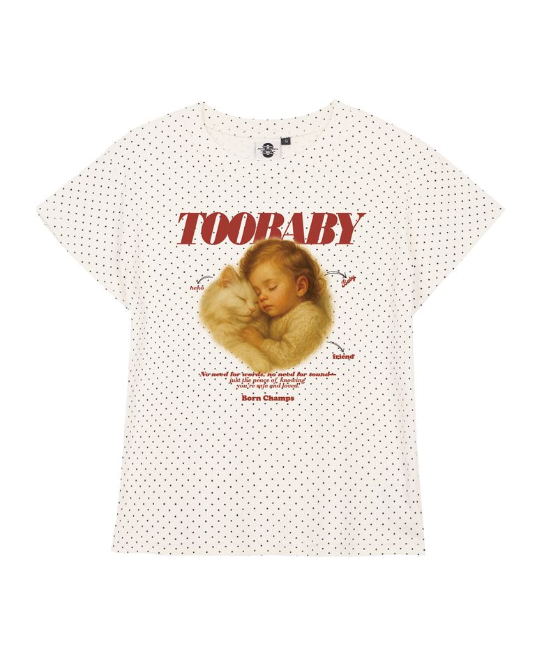 [2 COLORS] TOO BABY 여성 땡땡이 반팔티셔츠 B25ST92
