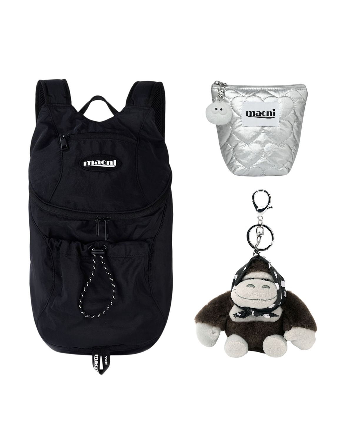 마크니(MACNI) [SET] BLAZER BACKPACK & QUILTING POUCH & KEYRING SET