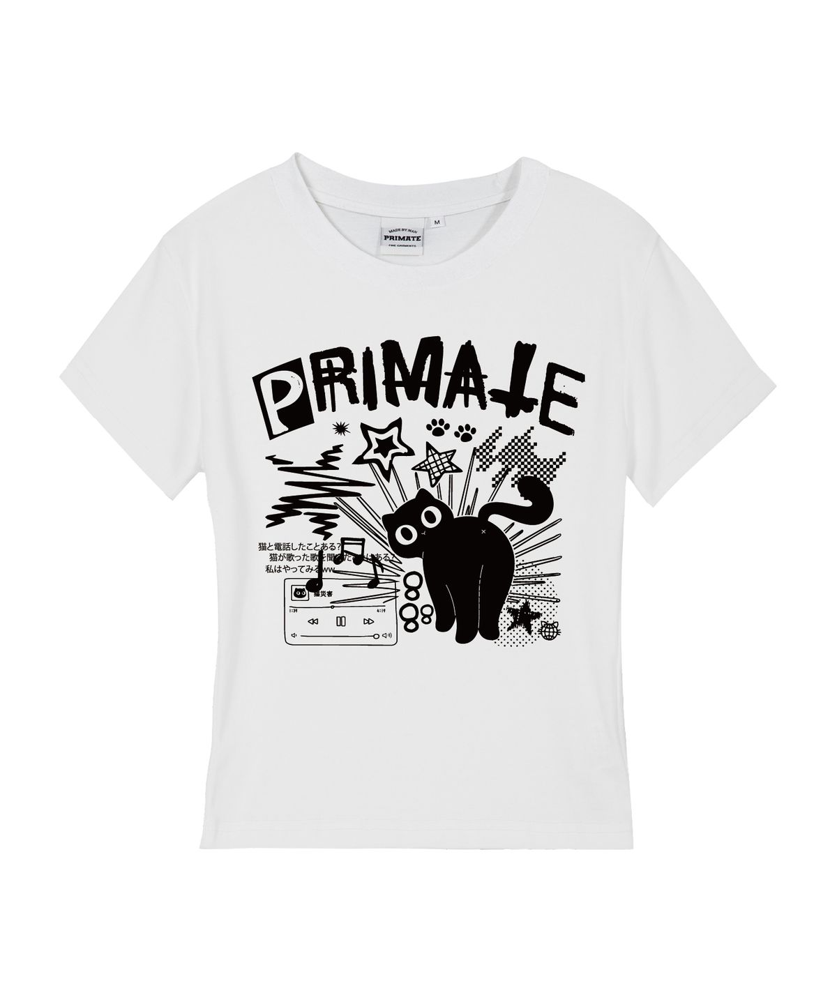 프라임에이트(PRIMATE) NEKO SONG 여성 슬림핏 반팔티셔츠 5 COLORS