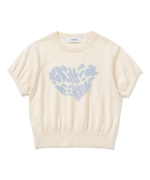 (W) 헤어리 하트 크롭 니트 OATMEAL