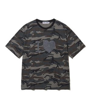 아이 러브 크롭 티셔츠[카모]