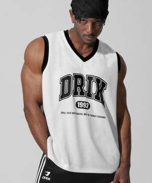 바스켓볼 메시 저지 사이드 패널 슬리브리스_화이트