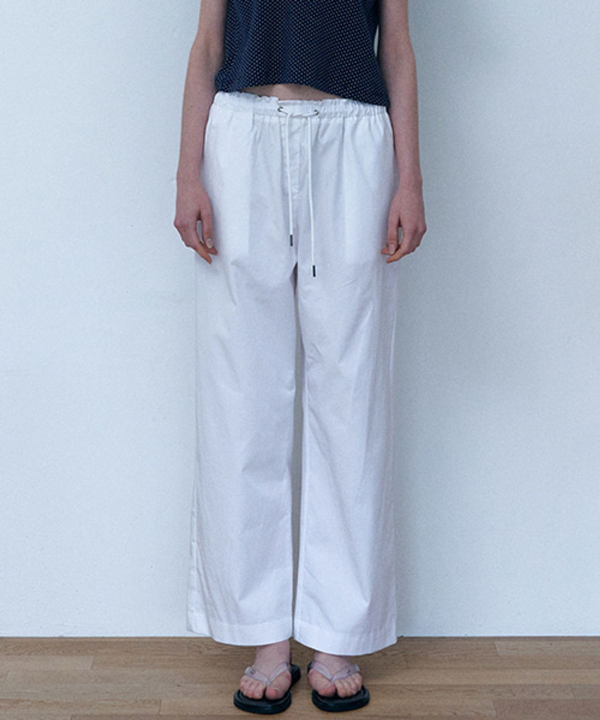 샵아라(SHOP,ARA) Chess Cotton Banding Pants_White