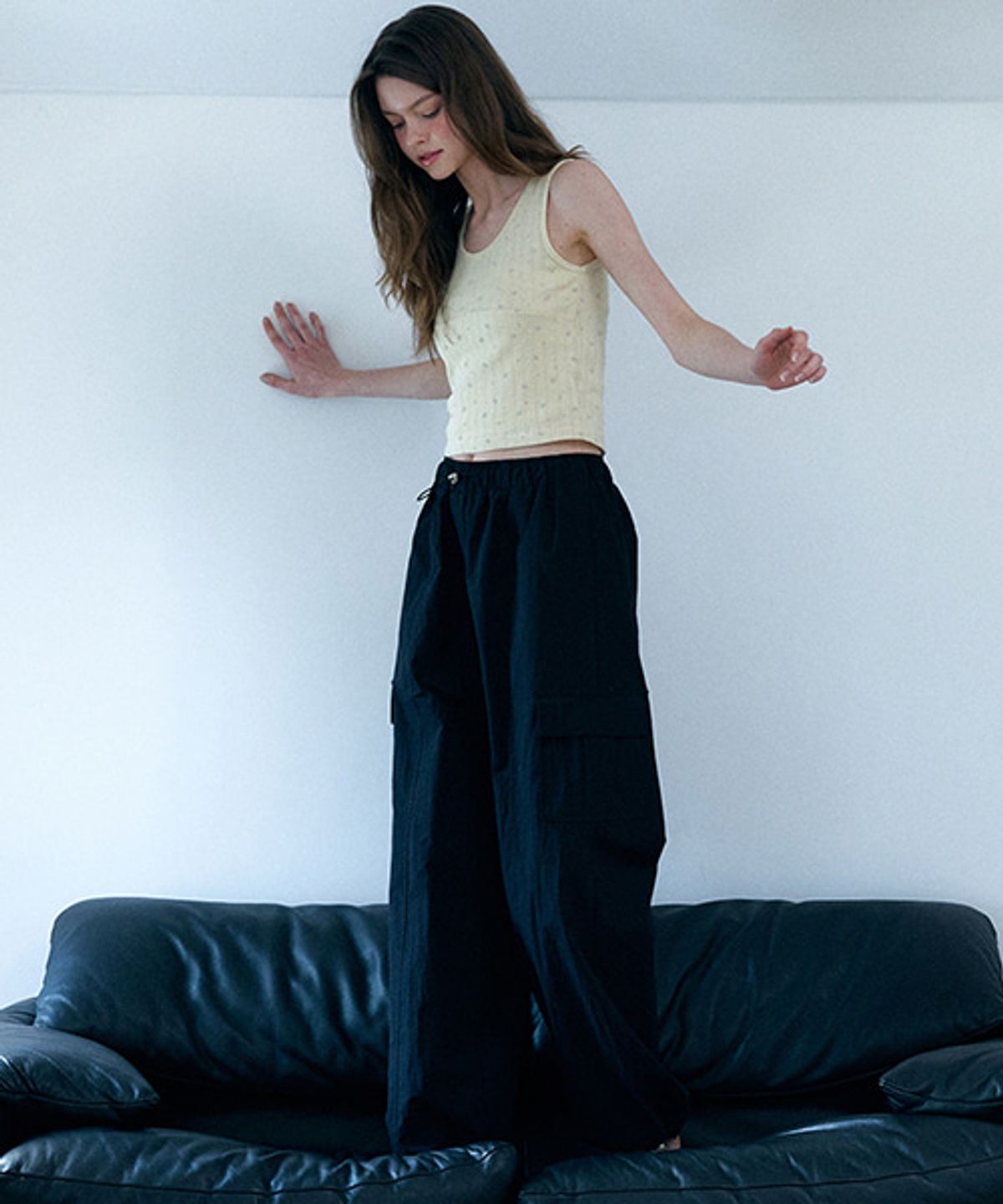 샵아라(SHOP,ARA) Bench Pocket Nylon Pants_Black