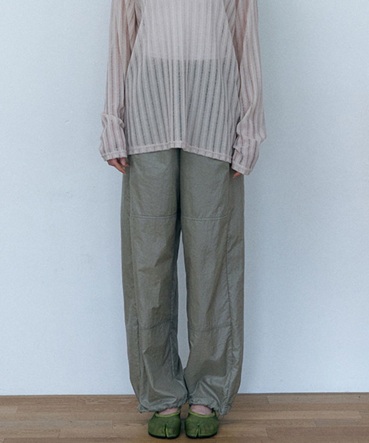 샵아라(SHOP,ARA) Coil Nylon Pants_khaki