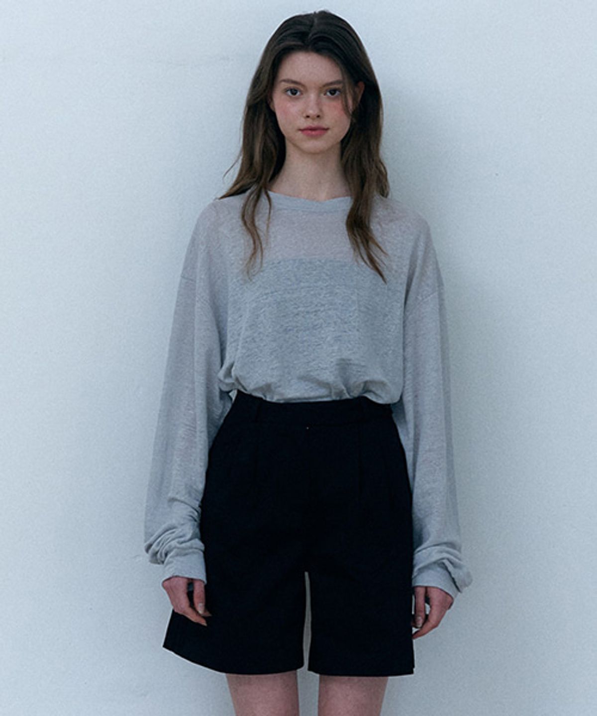 샵아라(SHOP,ARA) Butter Linen Sweatshirt_Gray