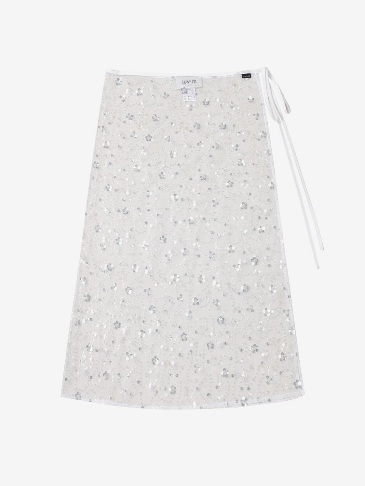 엘유브이엠(LUVM) STARRY LAYERD WLAP RIBBON SKIRTS_WHITE
