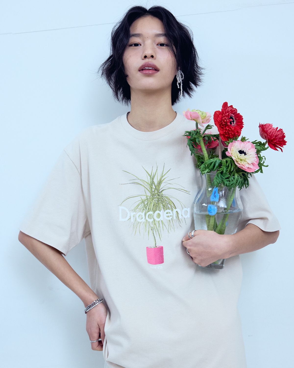 엘유브이엠(LUVM) DRACAENA PRINTING T-SHIRTS_LIGHT BEIGE