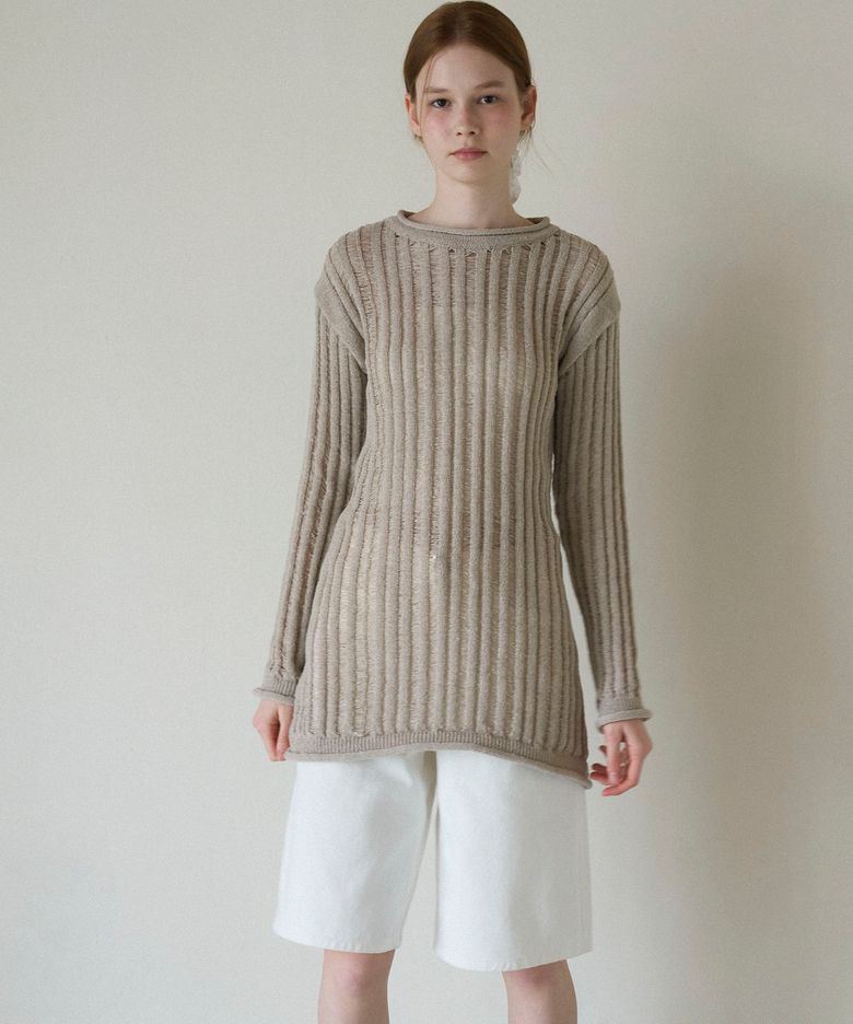 (3COLOR)SEE THROUGH SUMMER KNIT