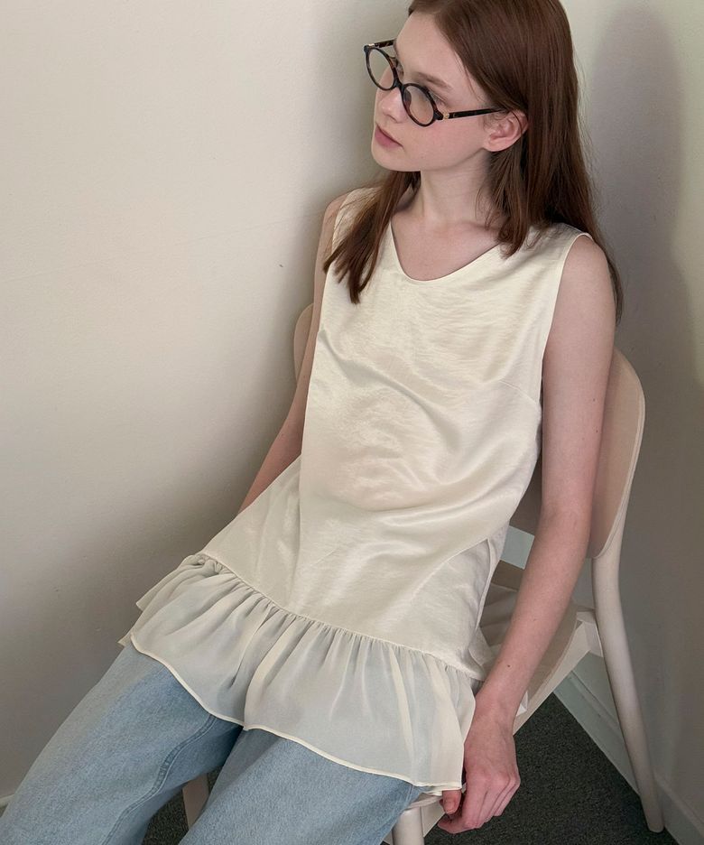 (2COLOR)SILKY CHIFFON MINI DRESS