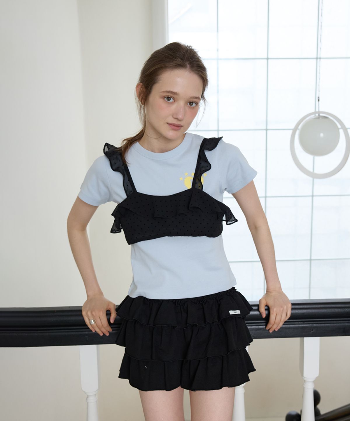 레터리(LETERIE) DOT SEE-THROUGH BUSTIER_BLACK