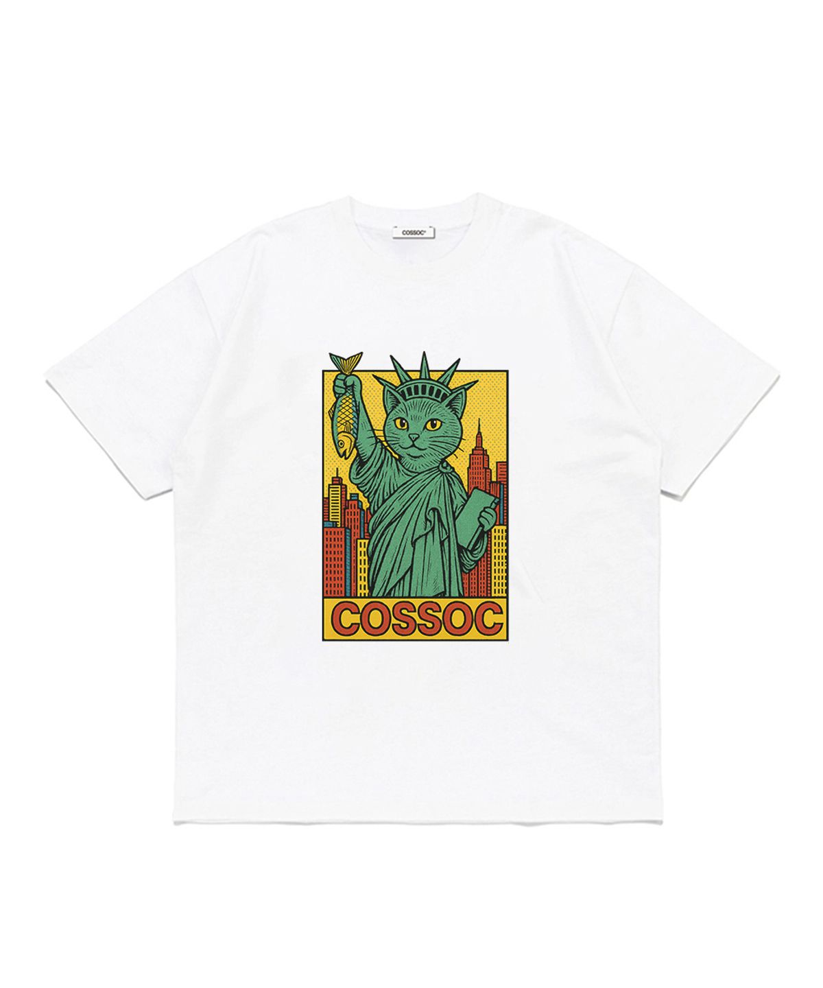 코소(COSO) 캣 오브 리버티 반팔 티셔츠 (WHITE)
