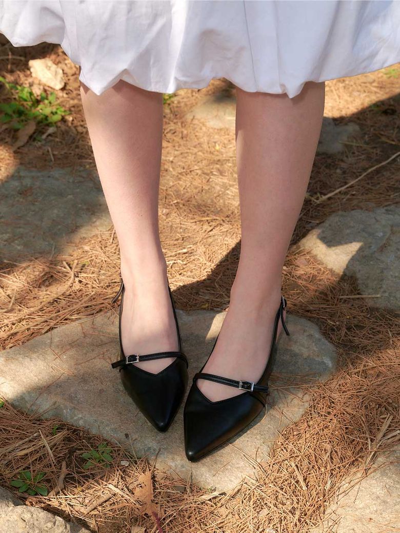 Strap Stiletto Heel Slingback - 3Color