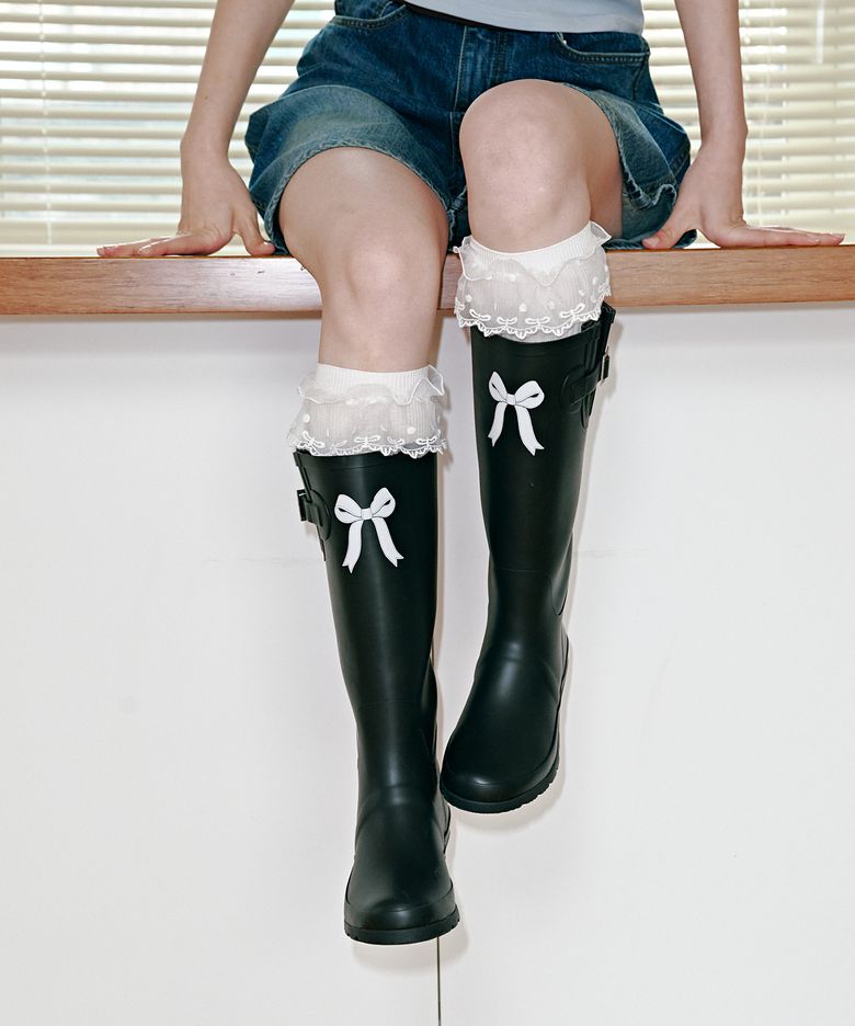 Ribbon Rainboots - Black