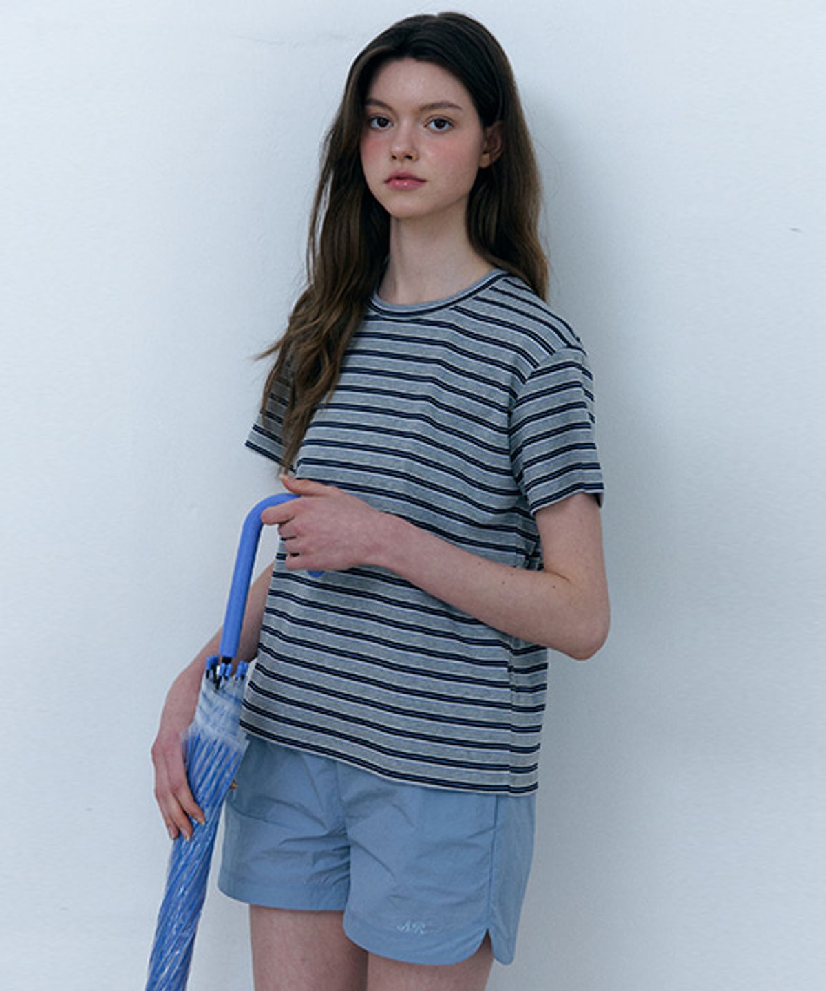 샵아라(SHOP,ARA) Jelly Stripe Summer T-shirt_Gray