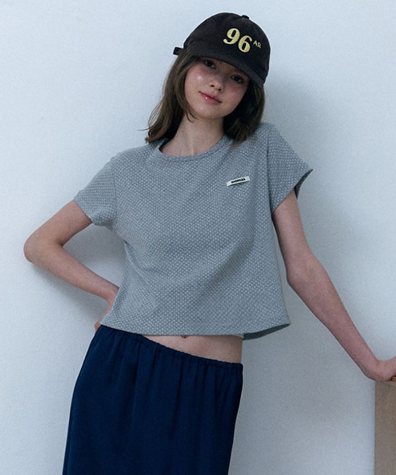 Dot Millie Square T-shirt_Gray