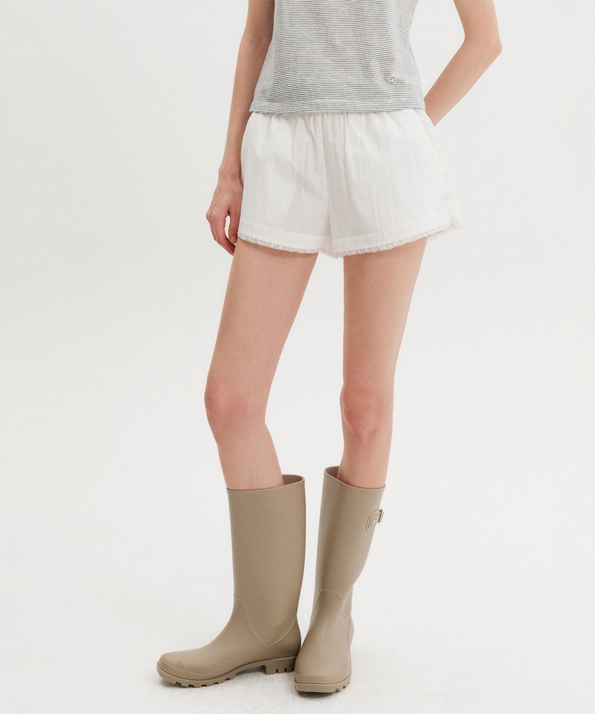 룩캐스트(LOOKAST) 프레야 밴딩 레이스 쇼츠 / FREYA BANDING LACE SHORTS_3colors