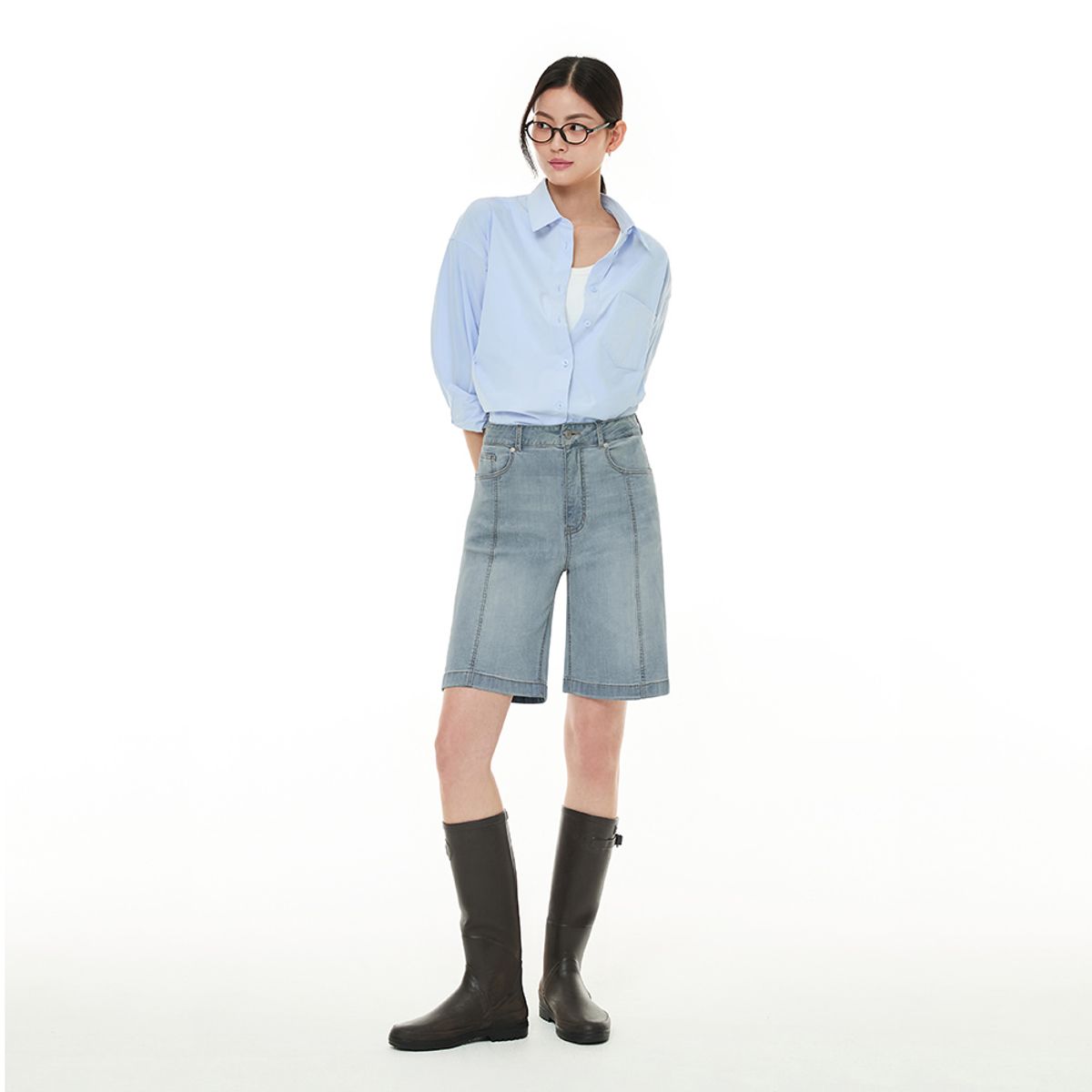 안다르(ANDAR) 에어데님 버뮤다 쇼츠