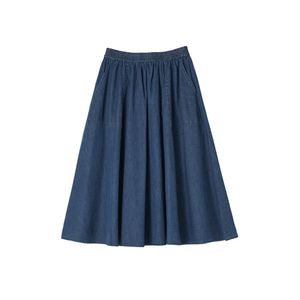 밴딩 플레어 데님 롱스커트 AR2DS570