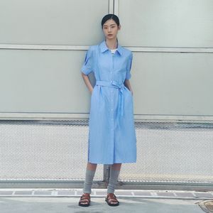 소매 퍼프 벨트 트임 롱원피스 AR2WO464