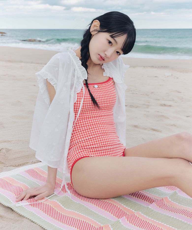 CHECK ROSE MONOKINI SWIM_RED