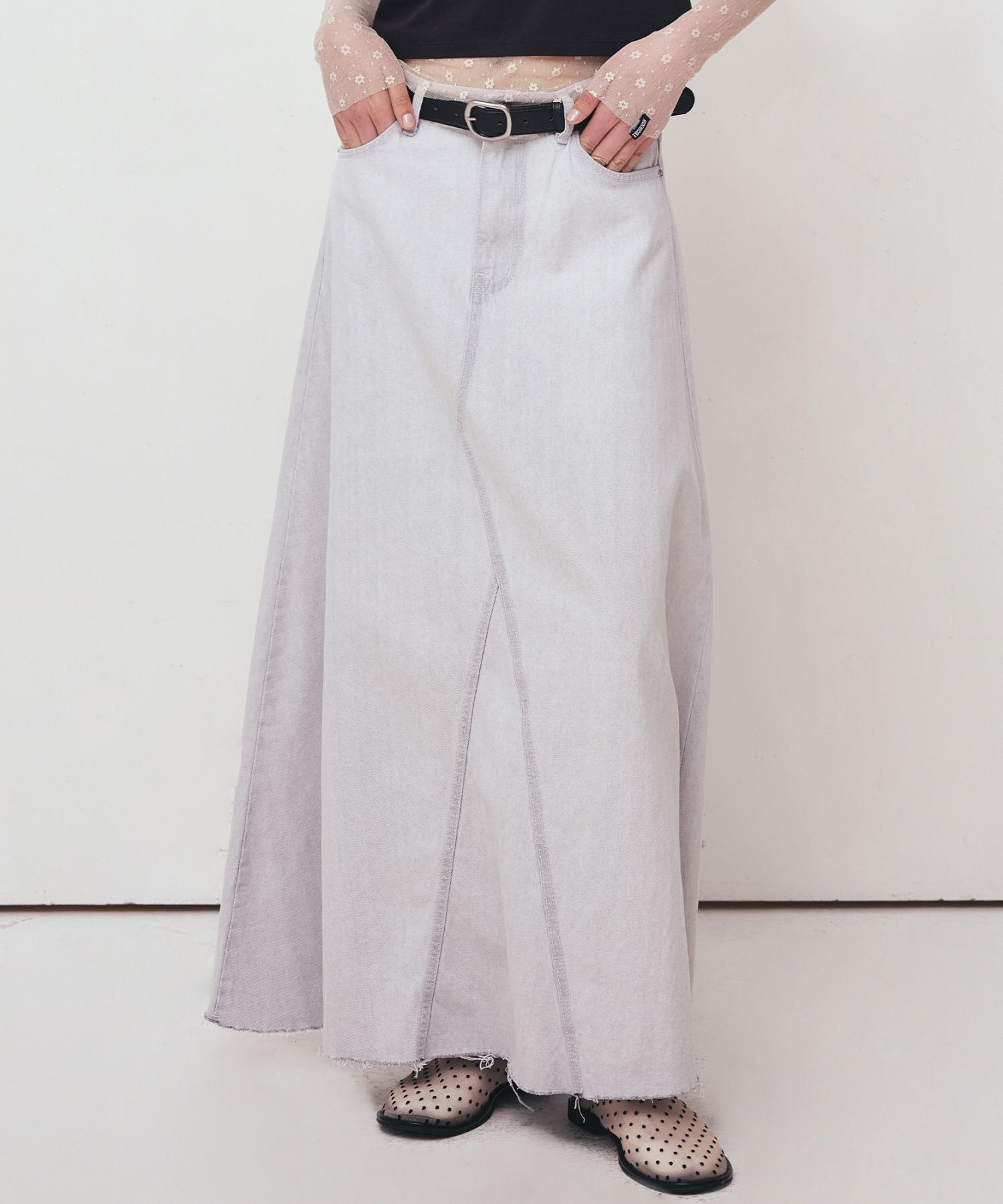 【NICK&NICOLE】 DENIM MAXI WIDE SKIRT / 追跡付 MUSINSA公式 | NICK&NICOLE DENIM MAXI WIDE SKIRT_BLUE GRAY