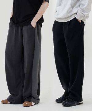 [SET] 이지 배색 와이드 팬츠 3 Color [ULZT_0201]