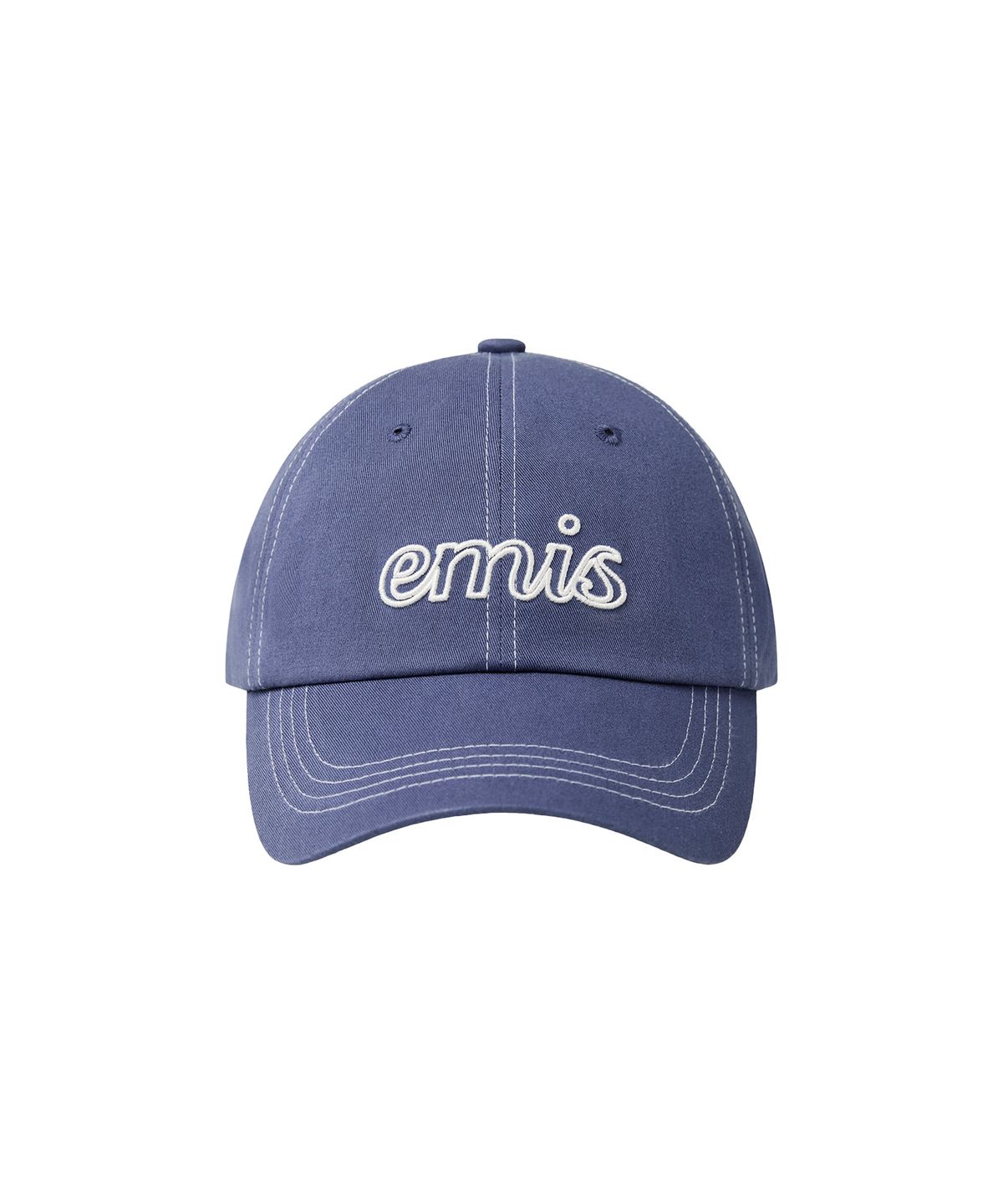 이미스(EMIS) LETTERING LOGO WHITE STITCH BALL CAP-NAVY