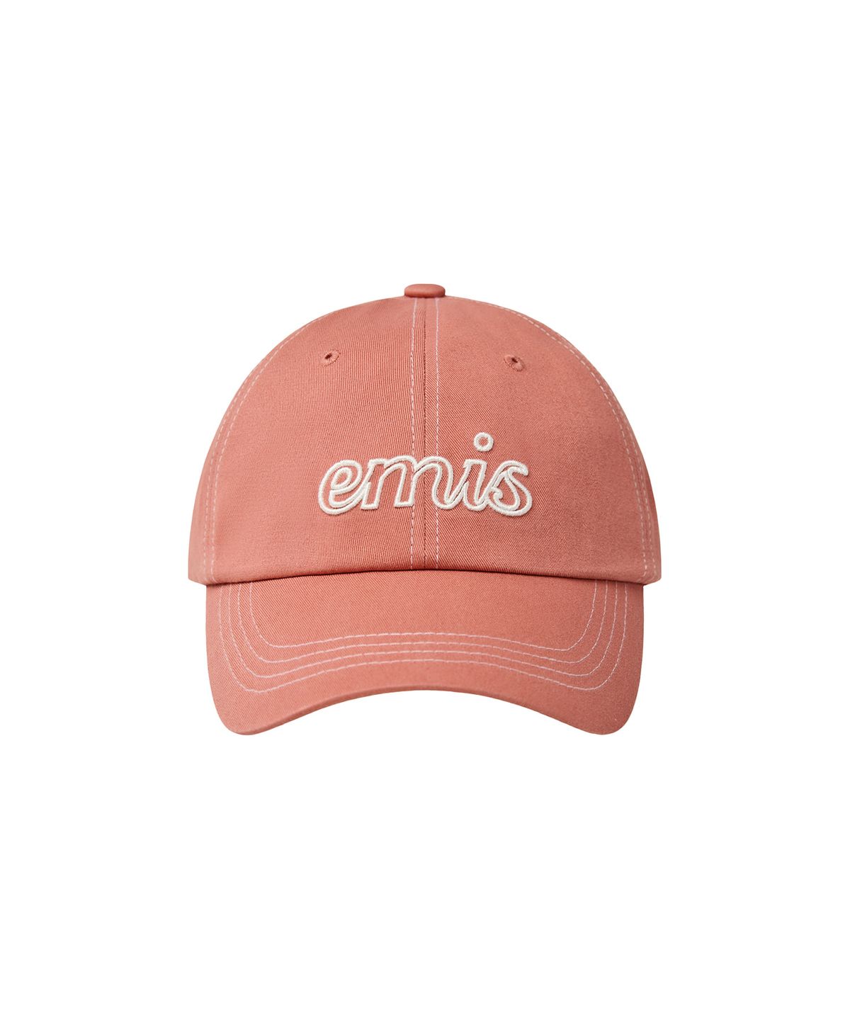 이미스(EMIS) LETTERING LOGO WHITE STITCH BALL CAP-CORAL
