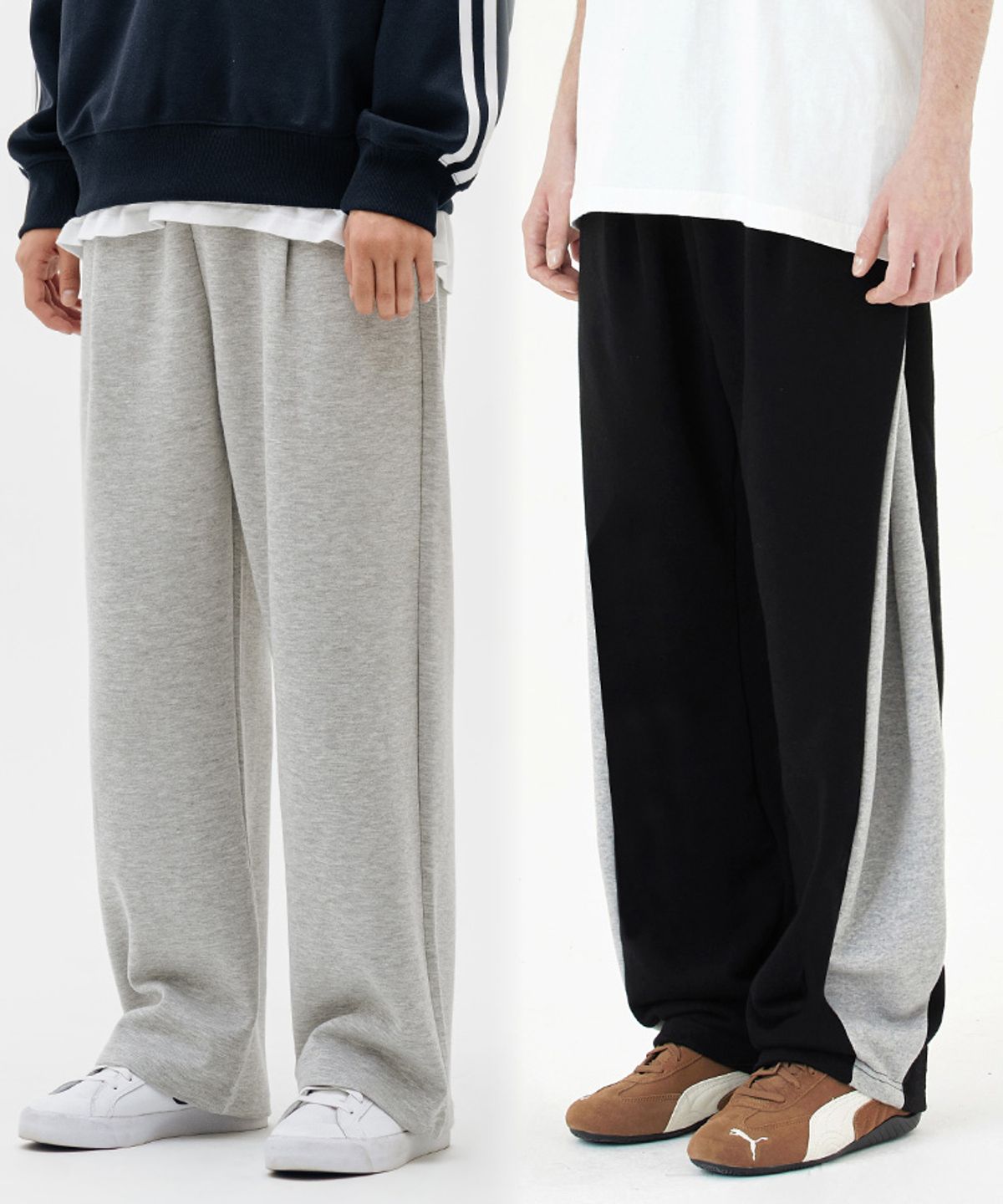 유라이프지(ULIFEZIP) [2PACK] 이지 핀턱 배색 와이드 팬츠 3 Color [ULZT_0301]