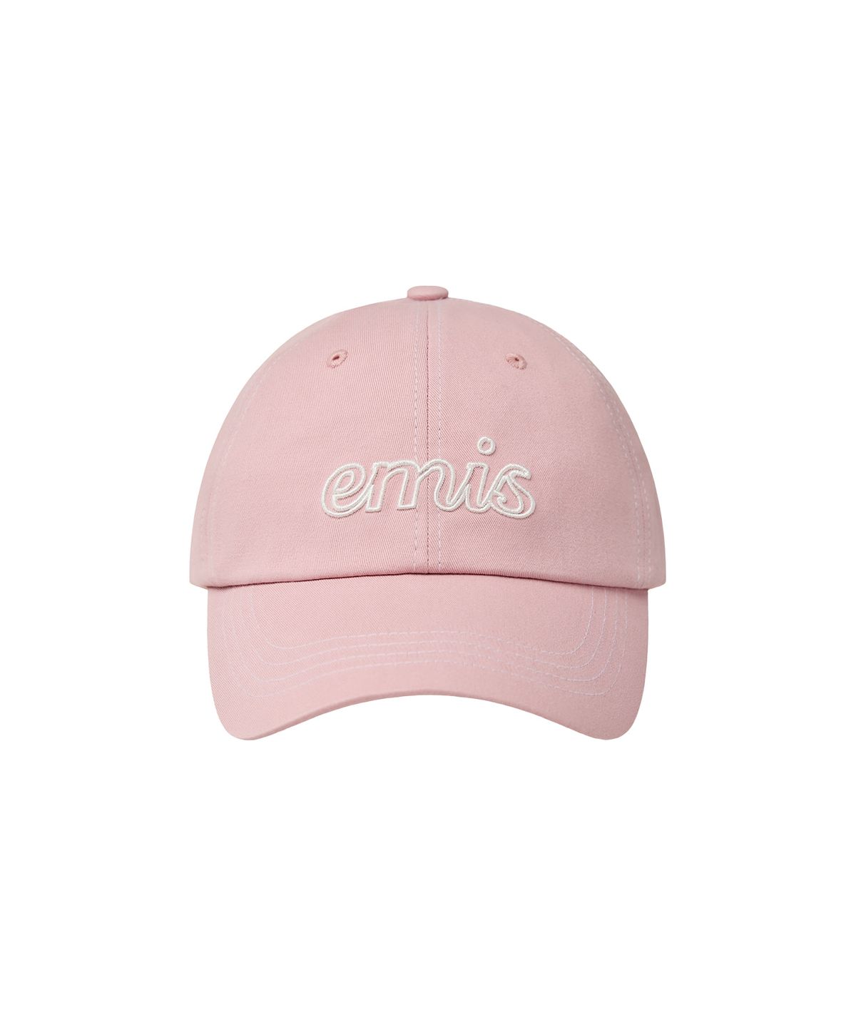 이미스(EMIS) LETTERING LOGO WHITE STITCH BALL CAP-PINK