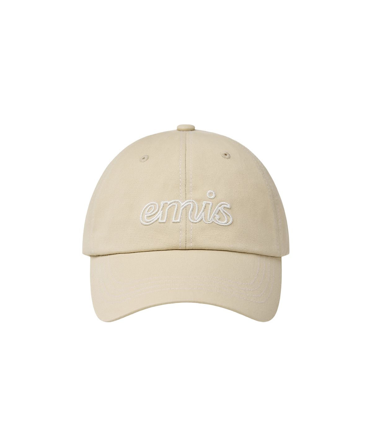 이미스(EMIS) LETTERING LOGO WHITE STITCH BALL CAP-LIGHT BEIGE