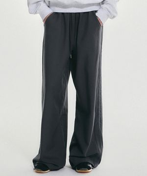 SIDE LINE STRING SLACKS_CHARCOAL